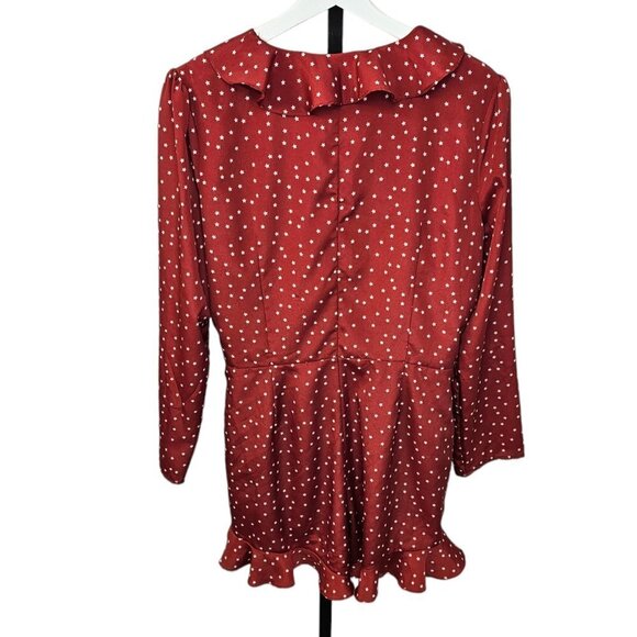 Revolve Lovers + Friends Womens Spike Romper Star Print Red Size Large - Picture 8 of 12